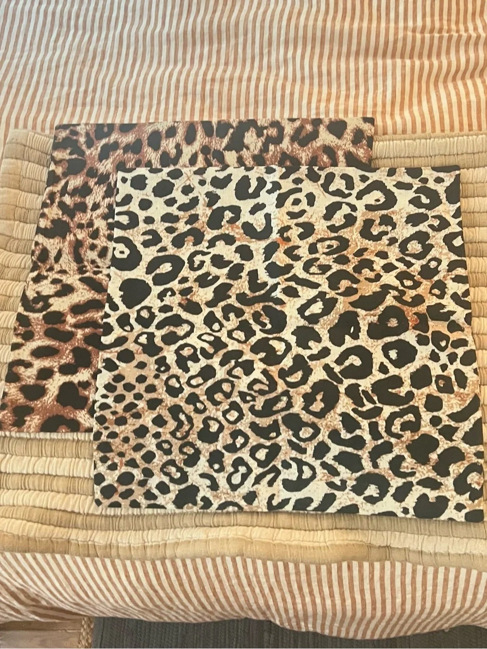 4 Throw Pillows - Animal Print Set- Leopard & Zebra 17 inch